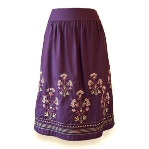 Talbots Skirt Embroidered Beaded Peasant Boho Size 8P
